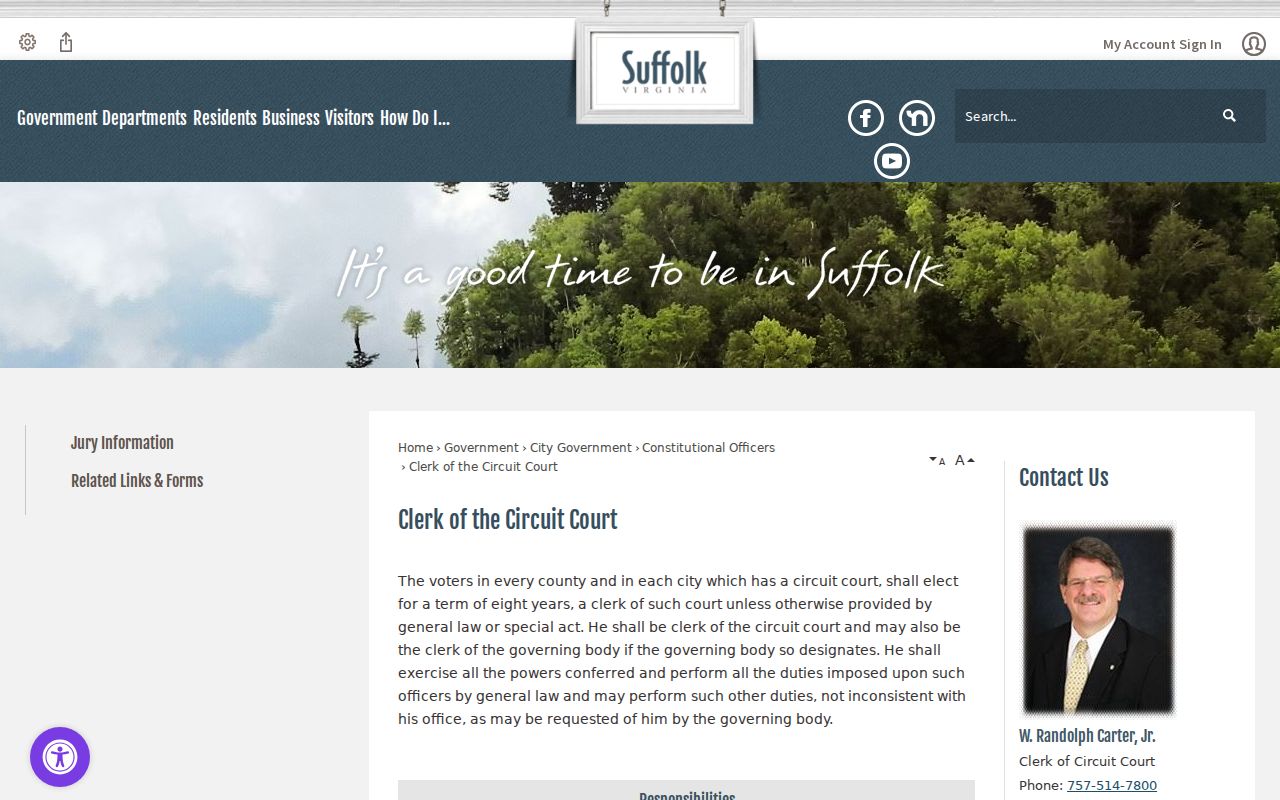 Suffolk previous residents Circuit Court Clerk land-record access page