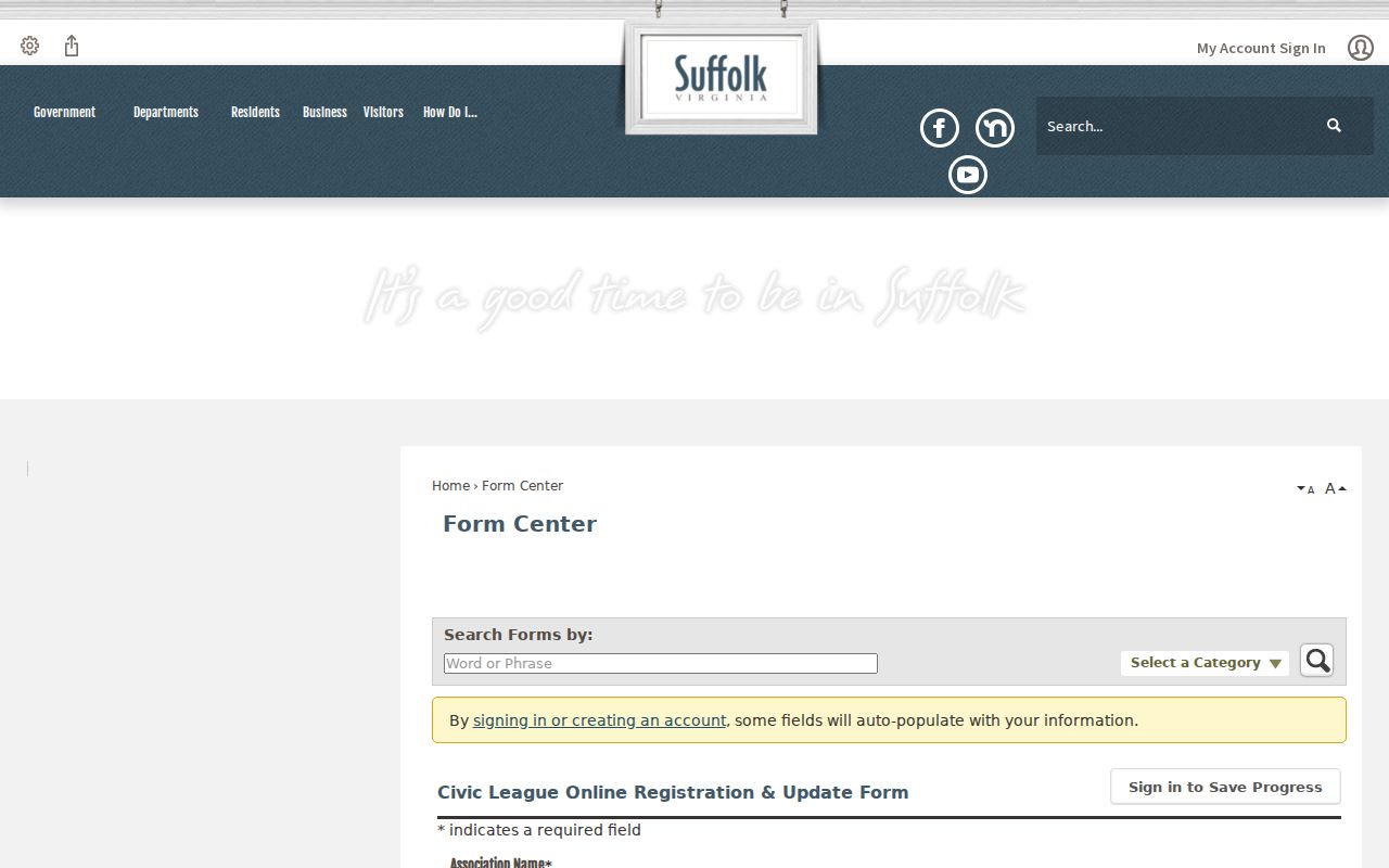 Suffolk neighbors civic-league organizational contact registration form