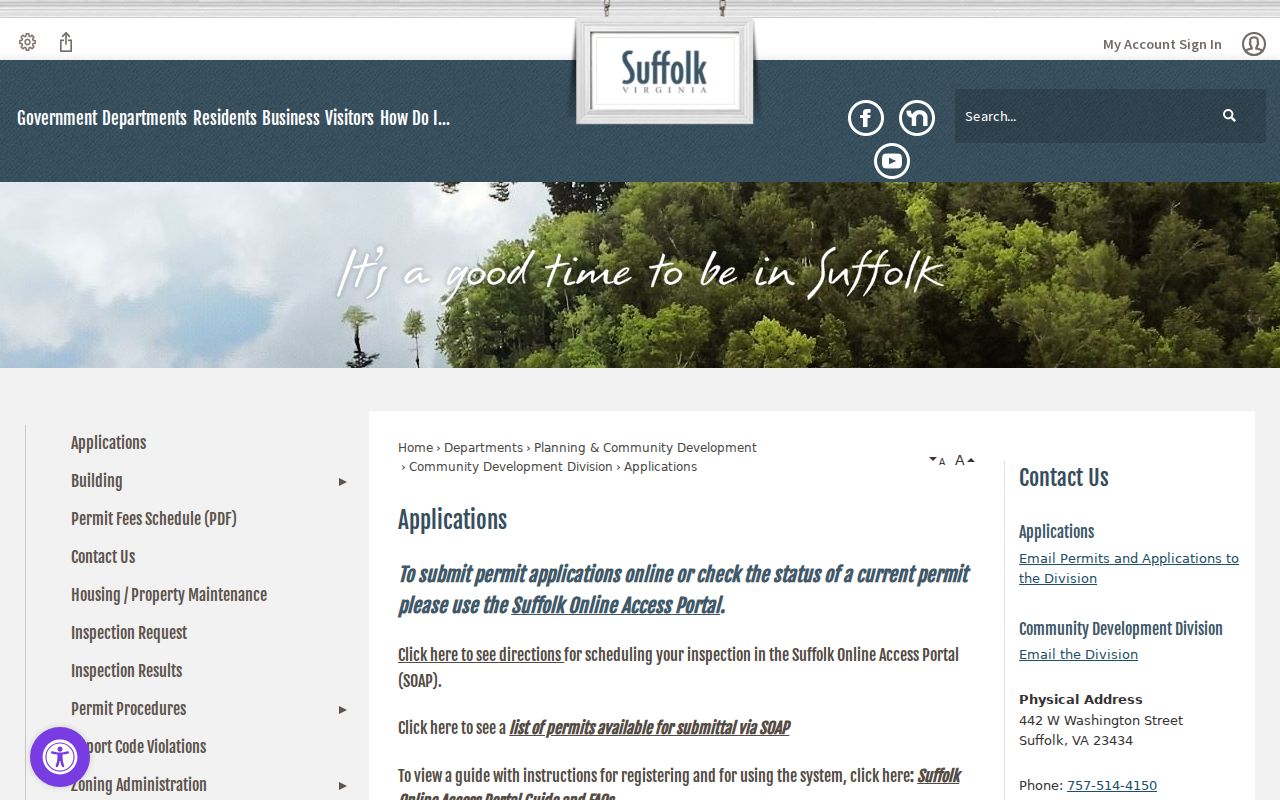 Suffolk street directory public applications and permit access