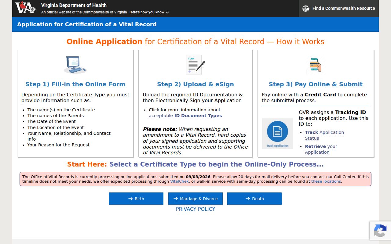 Suffolk residents directory Virginia online vital-record application